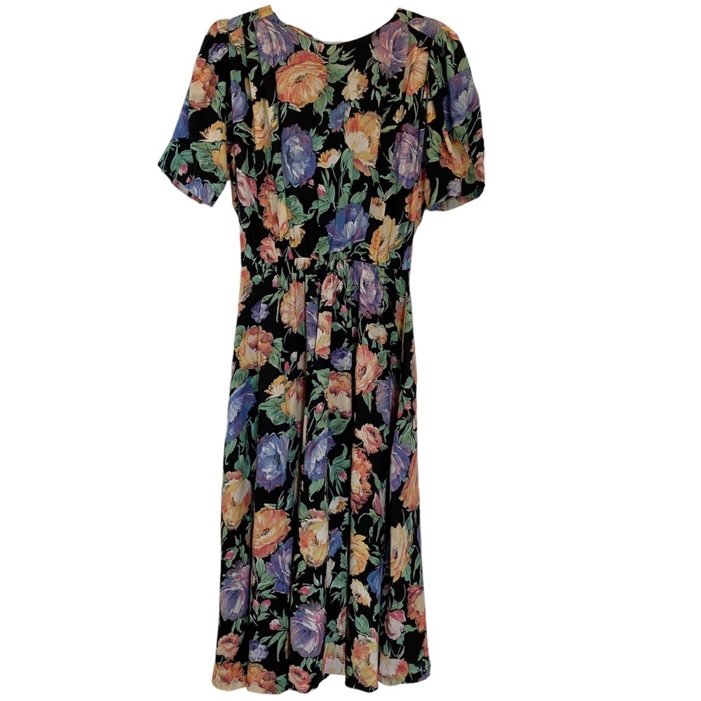Vintage CHU Dresses Multicolor Pastel Floral Midi Maxi Prarie Cottagecore 8